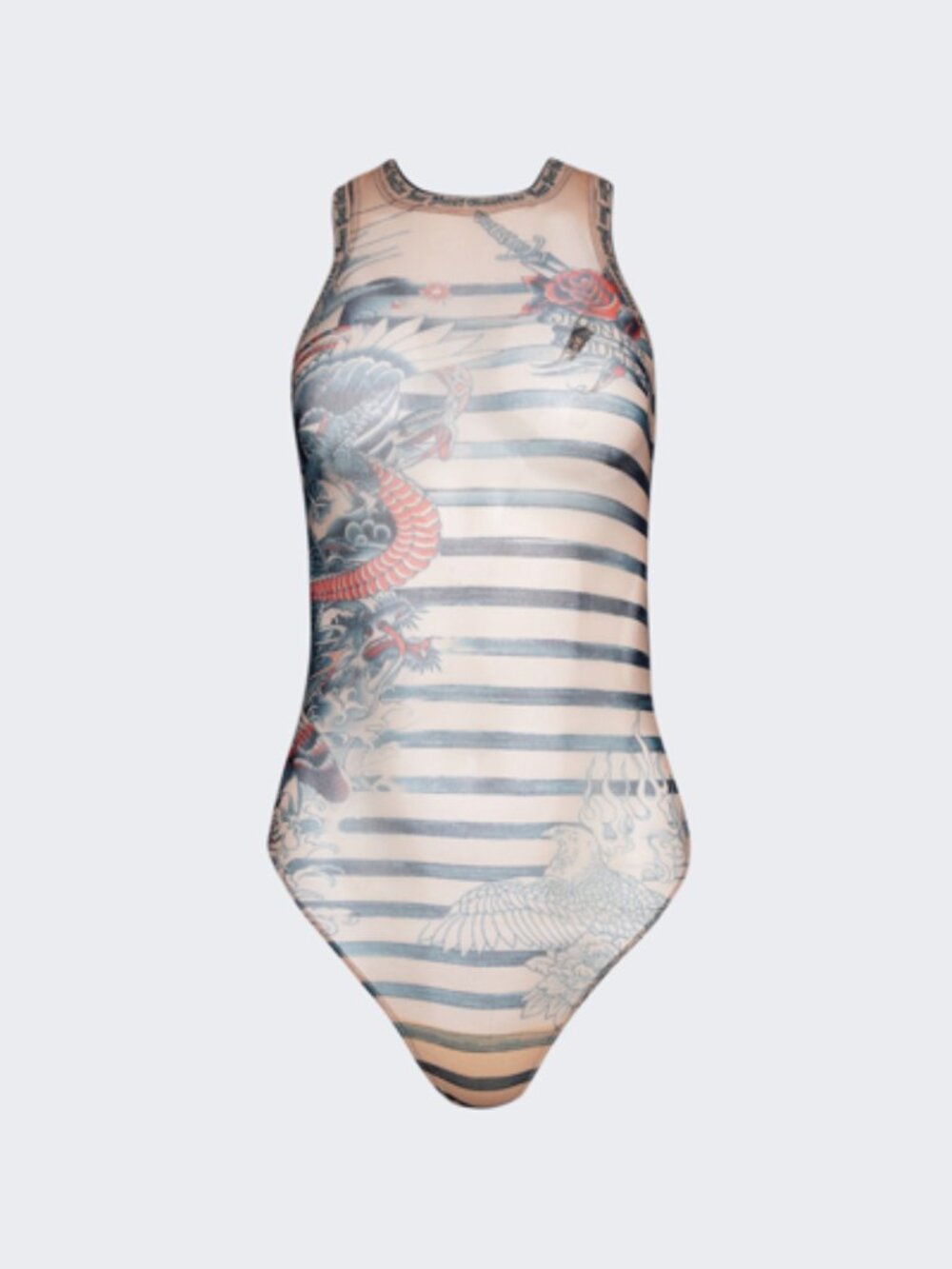 JEAN PAUL GAULTIER Beige Mariniere Bodysui